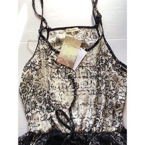 Lily White Women's Printed Drawstring Tapered Jumpsuit Size M